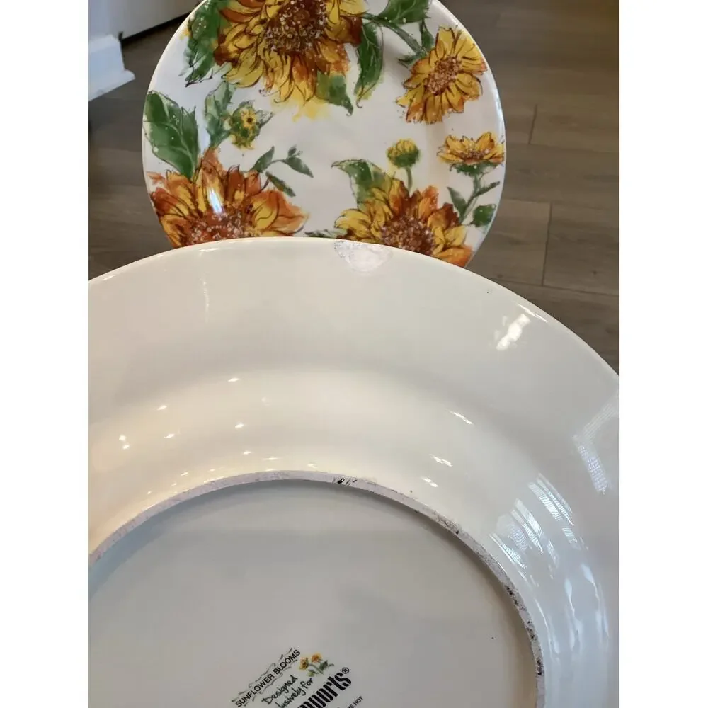 Pier 1 Imports Dinner Plate Sunflower Blooms farmhouse Country Summer Flower 11